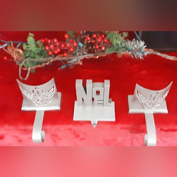 Christmas Decoration Metal Stocking Holders Set of Three - Picture 2 of 4